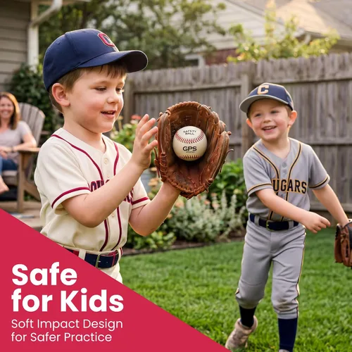 Vista 6 de GPS Athletics - Pelotas de béisbol suaves para niños, pelotas de béisbol de entrenamiento de seguridad de bajo impacto para práctica de béisbol