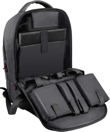 Vista 3 de VORI Mochila de juegos para Nintendo Switch System y Switch OLED modelo 2021, bolsa de almacenamiento de viaje para accesorios Nintendo Switch, gris