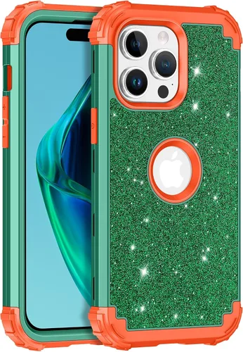 Vista 38 de LONTECT Funda para iPhone 15 Plus con purpurina brillante 3 en 1, a prueba de golpes, resistente, híbrida, resistente, funda protectora de alto