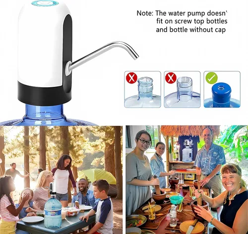 Vista 8 de Dispensador de agua para botella de 5 galones, dispensador de agua inalámbrico USB para niños, dispensador de agua portátil de 5 galones