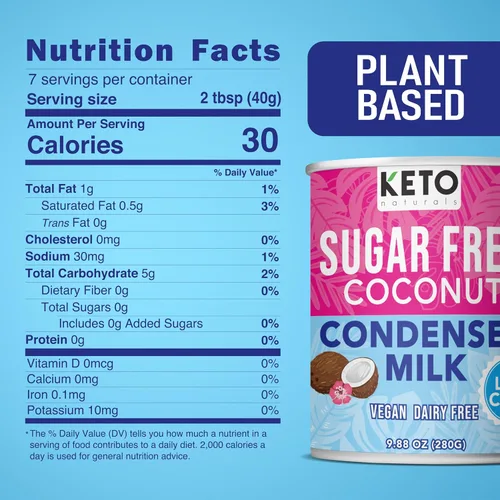Vista 2 de Keto Zero Leche condensada sin azúcar 6 leche condensada de coco sin azúcar
