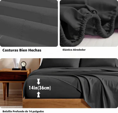 Vista 6 de ClevaHome Juego de Sábanas Individuales, Juego de Sábanas Tamaño Individual de 3 Piezas, Microfibra Ligera y Súper Suave de Fácil Cuidado - Juego