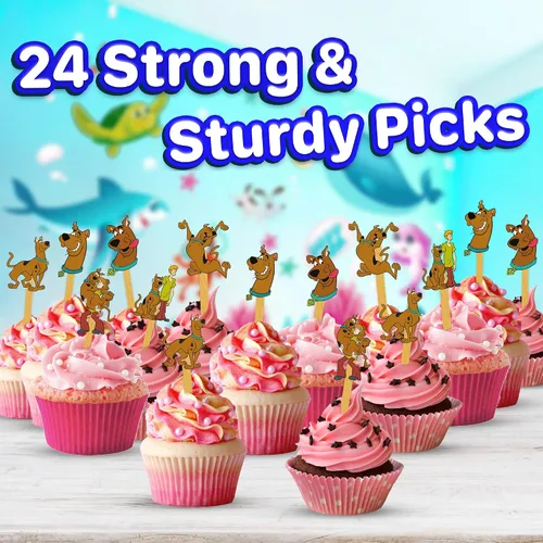 Vista 5 de 24 adornos misteriosos para cupcakes para perros – Selecciones fuertes para decoración de cumpleaños de niños