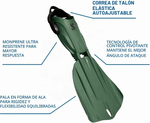 Vista 3 de SCUBAPRO Aleta de buceo Nova Gorilla Seawing Verde militar