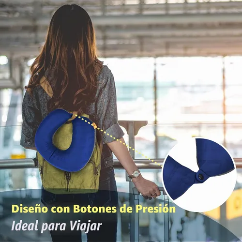 Vista 5 de TREKOLOGY Almohada cervical de viaje para avión – Almohada de cuello de avión de primera calidad para dormir – Soporte de cuello definitivo