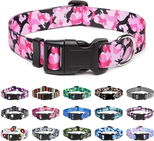 Vista 9 de Mercano - Collar ajustable para perro, patrones de diseño especial, collar de nailon suave cómodo y duradero para perros pequeños, medianos