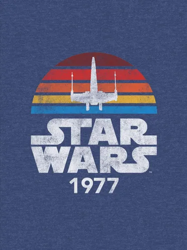 Vista 4 de STAR WARS 1977 - Sudadera con capucha con logotipo Rainbow X-Wing Fighter para hombre Azul marino arcoíris