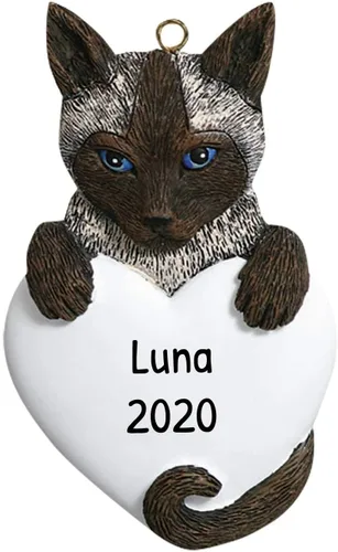 Vista 8 de Adorno 3D de gato calicó personalizado para árbol de Navidad 2025 – Adorno personalizado para mascotas, adornos de Navidad para mascotas, regalos