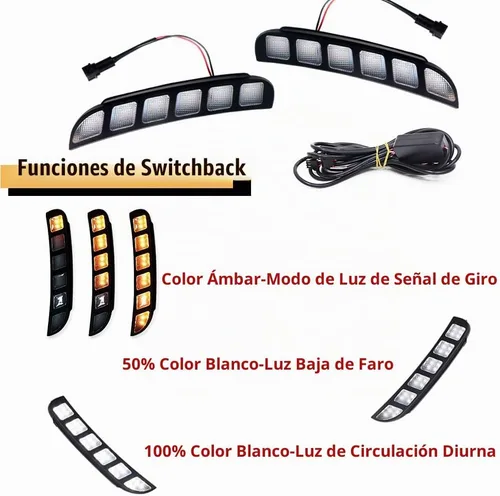 Vista 2 de para 2016 2017 2018 2019 Ford Explorer luces antiniebla de circulación diurna DRL de parachoques delantero lámpara de señal de giro secuencial