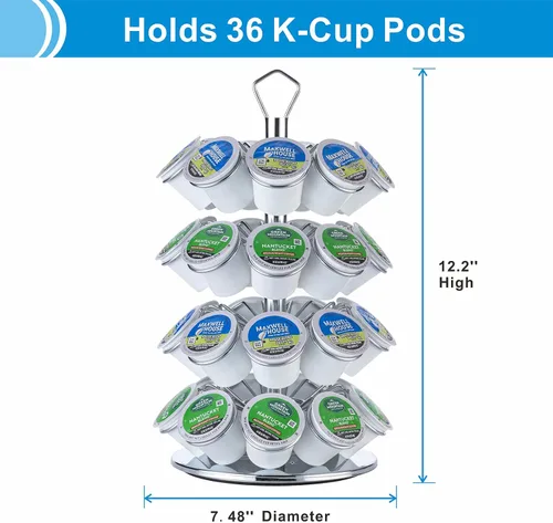 Vista 2 de Soporte para cápsulas de café K de almacenamiento de 4 niveles compatible con 36 cápsulas K-Cup