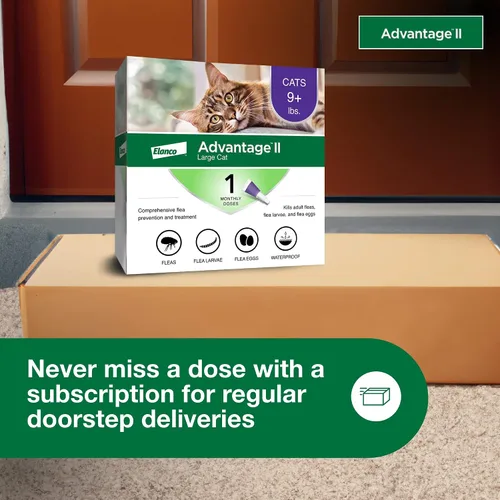 Vista 7 de Advantage II Tratamiento y prevención de pulgas recomendado por veterinarios para gatos grandes Gatos de más de 9 libras Suministro de 1 mes