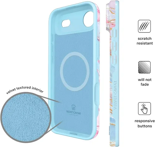 Vista 1190 de VELVET CAVIAR Funda para iPhone 15, compatible con MagSafe, probada contra caídas de 10 pies, fundas protectoras de diseño, leopardo color rosa