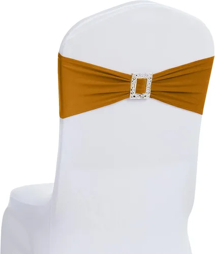 Vista 11 de Joccun 30 PCS Bandas de Spandex para Sillas con Lazos, Banda Elástica de Cubierta de Silla con Hebilla Deslizante, Lazos Elásticos Universales