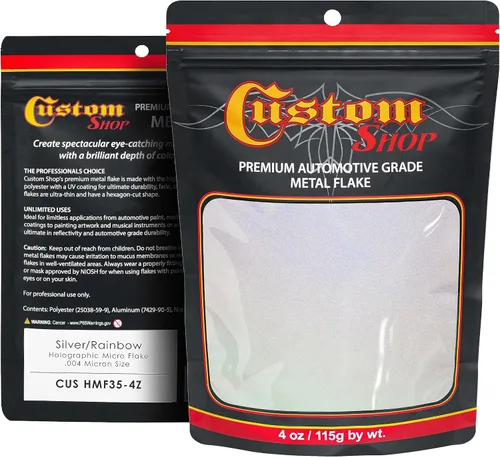Vista 68 de Custom Shop - Purpurina metálica para pintura automotriz, oro brillante, 4 oz, micro escamas de metal de 0.004" para pintura de automóviles, aditivo