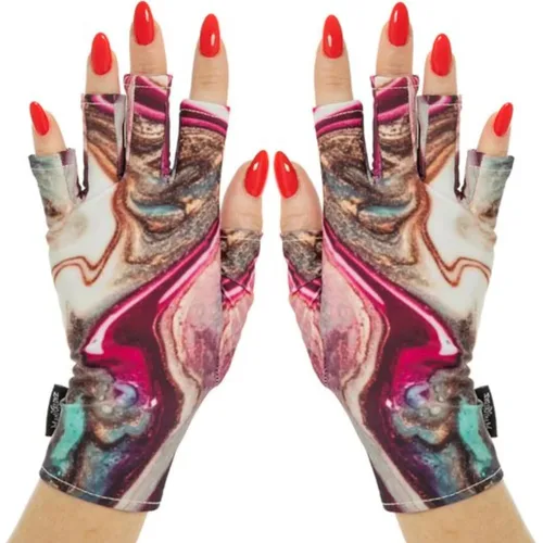 Vista 19 de ManiGlovz - Guantes de uñas originales con protección UPF 50+ UV Manicura de gel y guantes anti UV sin dedos para mujeres Se pueden utilizar