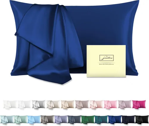 Vista 12 de Funda de almohada de seda para cabello y piel, suave, transpirable y resistente, funda de almohada de seda de tamaño Queen, fundas de almohada