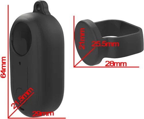 Vista 6 de Funda protectora de silicona con tapa de lente para cámara de acción Insta360 GO 3, cubierta protectora completa a prueba de arañazos, accesorios