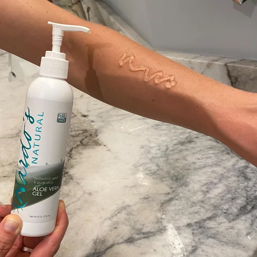 Vista 2 de Nardo's Natural Gel de aloe vera de 8 onzas, gel hidratante de hojas para cara, cabello, piel seca y cuero cabelludo, alivio de quemaduras solares