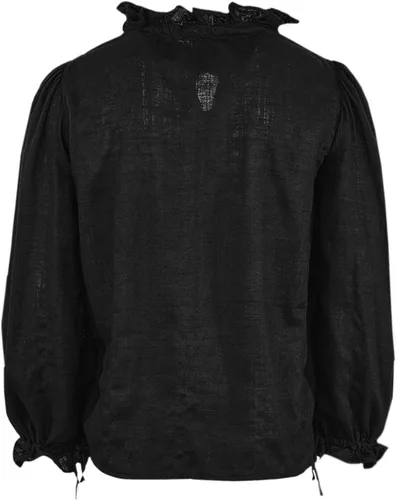 Vista 5 de Meikulo Camisas Henley pirata para niños, disfraces de Halloween, medievales, renacentistas, con cordones, para niños de 5 a 14 años