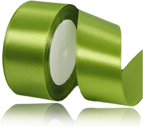 Vista 170 de Cinta beige de 1-1/2 pulgadas x 25 yardas, cinta de satén de tela de color sólido para envolver regalos, manualidades, ramos de novia, coronas