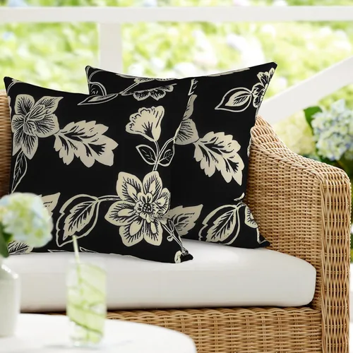 Vista 26 de DYTXIII Paquete de 2 almohadas lumbares impermeables para exteriores con rellenos, 12 x 20 pulgadas, almohada decorativa rectangular para patio