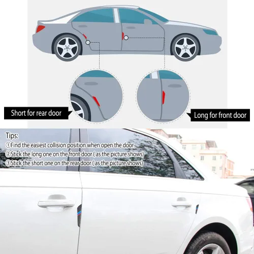 Vista 6 de 1797 Protector de puerta de automóvil para BMW, piezas de accesorios de vehículos, protectores de borde de fibra de carbono, calcomanías