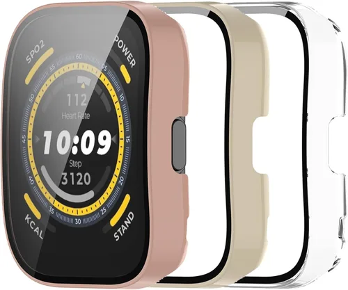 Vista 7 de Funda protectora de pantalla compatible con Amazfit Bip 5 Smart Watch, cobertura completa, a prueba de golpes, delgada, con protector de pantalla