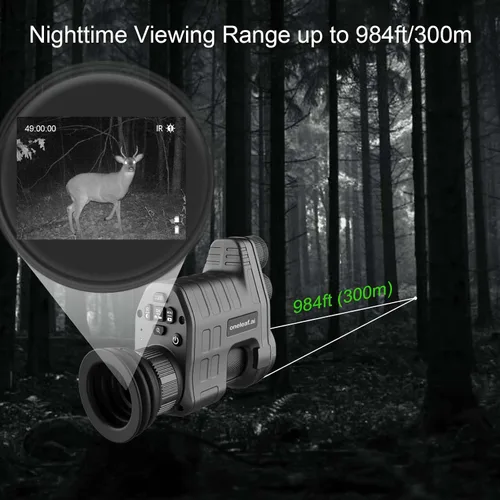 Vista 3 de oneleaf.ai Commander NV100 HD - Gafas de visión nocturna, monocular de visión nocturna con clip para caza/observaciones, 0.630 in Clip en Monóculo
