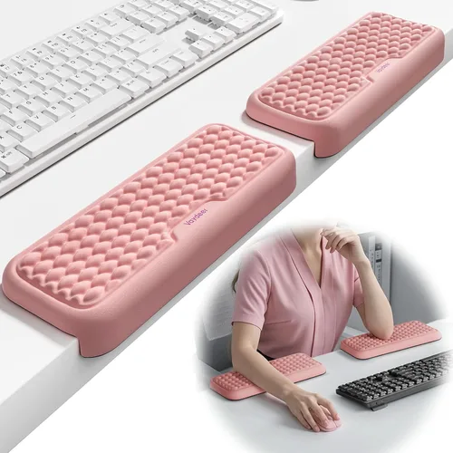 Vista 9 de Vaydeer 2 almohadillas para coderas, coderas en forma de L, cojín de borde de escritorio, ergonómico de espuma viscoelástica, reposamuñecas, teclado