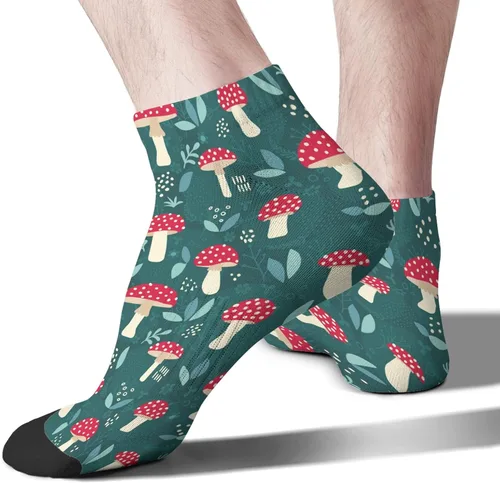Vista 2 de devor Dress Socks Cotton Men's Sock Ankle Sock Cute Mushrooms Funny Mushrooms Magic Mushrooms Plant Forest Sock