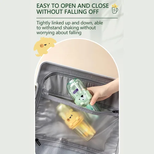 Vista 3 de Lindo soporte portátil para cepillos de dientes de plástico, estuche de viaje para niños con mango desmontable, cepillos de dientes multifunción
