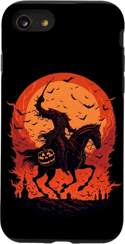 Vista 18 de Halloween Scary Pumpkin Headless Horseman Case for iPhone 17