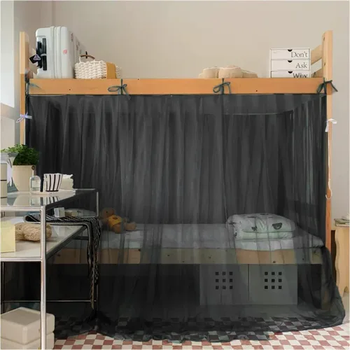 Vista 19 de 4 postes esquineros para dormitorio de estudiantes, litera, mosquitera, mosquitera, cortinas de cama para estudiantes, dormitorio, escuela