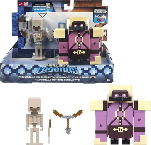 Vista 5 de Mattel Minecraft - Leyendas Pigmadillo vs esqueleto