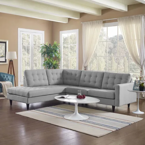 Vista 40 de Modway EEI-1547-DOR Empress Mid-Century - Sofá biplaza tapizado de tela en gris