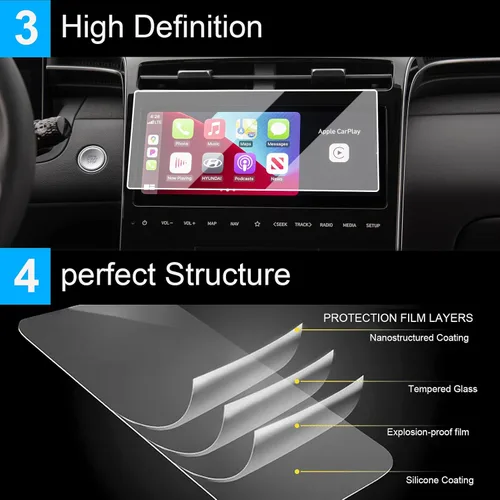 Vista 5 de TTCR-II - Protector de pantalla compatible con Hyundai Tucson 2022-2024 de 10.25 pulgadas