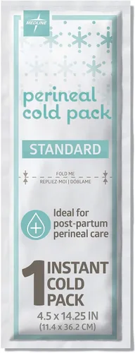Vista 8 de Medline Almohadilla perineal absorbente 2 en 1 y paquetes de hielo frío instantáneo para cuidado posparto (8 unidades). Esencial listo para usar