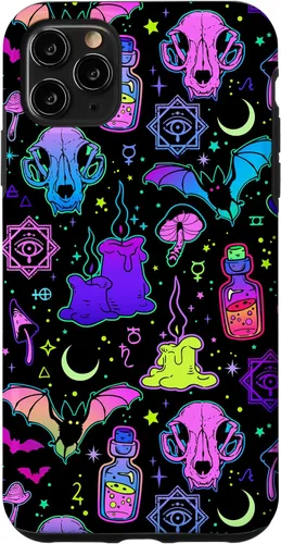 Vista 13 de Funda de brujería mágica para iPhone 16 con diseño gótico pastel de Halloween