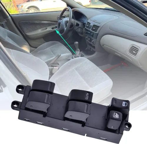 Vista 6 de Botón de interruptor maestro de control de ventana eléctrica del lado del conductor delantero izquierdo Compatible con Nissan Sentra 2000 2001 2002