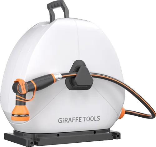 Vista 11 de Giraffe Tools Carrete de manguera retráctil montado en el suelo, 1/2 pulgada x 82 pies, carrete de manguera de jardín de rebobinado automático