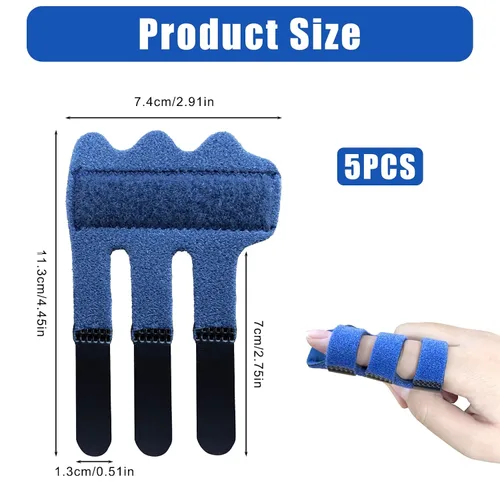 Vista 3 de 5 férula de dedo de gatillo ajustable para dedo meñique para soporte medio, índice, anillo, dedos meñiques (5 colores)