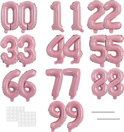 Vista 16 de TONIFUL Globos grandes de 50 pulgadas con números dorados del 0 al 9, globo digital grande de Mylar número 8 digital ocho para fiestas
