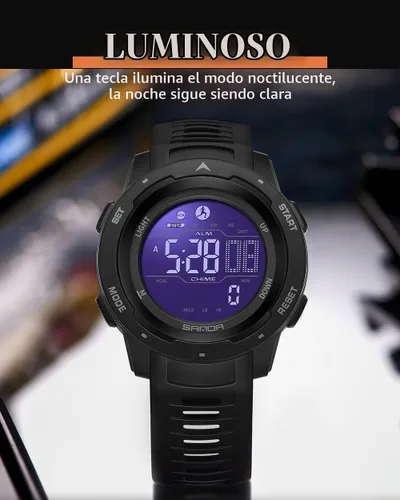 Vista 3 de FANMIS Hombres Podómetro Relojes Militares Multifuncional 50M Impermeable Digital Reloj Deportivo al Aire Libre