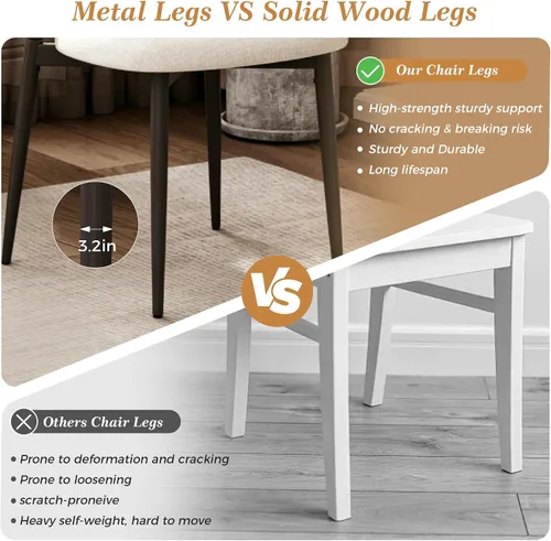 Vista 7 de Black Round Dining Table Set for 4, 47 In Kitchen Table with 4 Fabric Chair Farmhouse Circle Dinner Table with Heavy Duty Pedestal, Beige