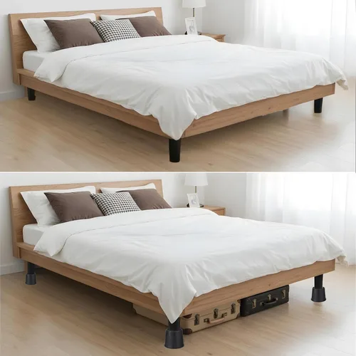 Vista 7 de 6 elevadores de cama, elevadores de muebles de 3 pulgadas, elevadores de cama ajustables con soporte de hasta 2,204.6 lbs para mesas, sofás, camas