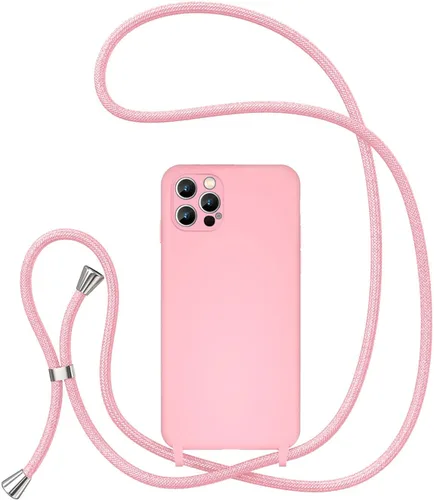 Vista 29 de UEEBAI Funda de teléfono con cordón cruzado para iPhone 14 de 6.1 pulgadas, funda de silicona con correa ajustable para collar, correa suave