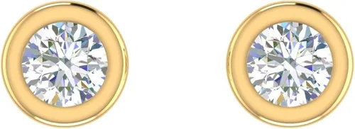 Vista 3 de Aretes de diamantes engarzados de 110 quilates a 0,35 quilates en oro de 10 K