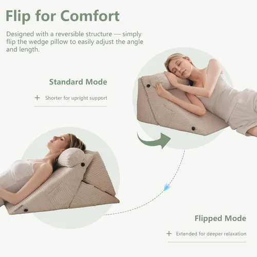 Vista 6 de HIGOGOGO Juego de 10 almohadas ortopédicas de cuña para cama, posicionadores corporales de espuma suave ajustables para recuperación después