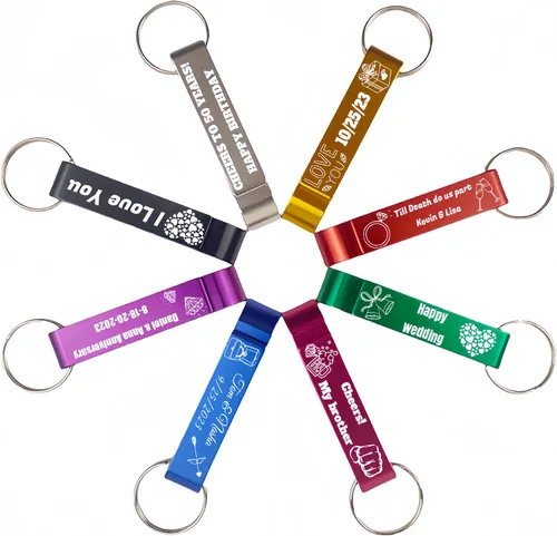 Vista 9 de 100 piezas Abrebotellas Personalizados - Llavero Abrebotellas Personalizado para Bodas, Aniversarios, Fiestas, Soporte para Logotipos Personalizados.