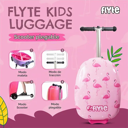 Vista 2 de Flyte Zincflyte Scooter de equipaje para niños de 18 pulgadas - Fifi el flamenco
